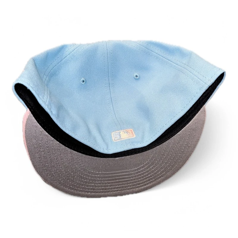New York Yankees Pink and Blue Doscientos Gray UV Era 59FIFTY Fitted Hat