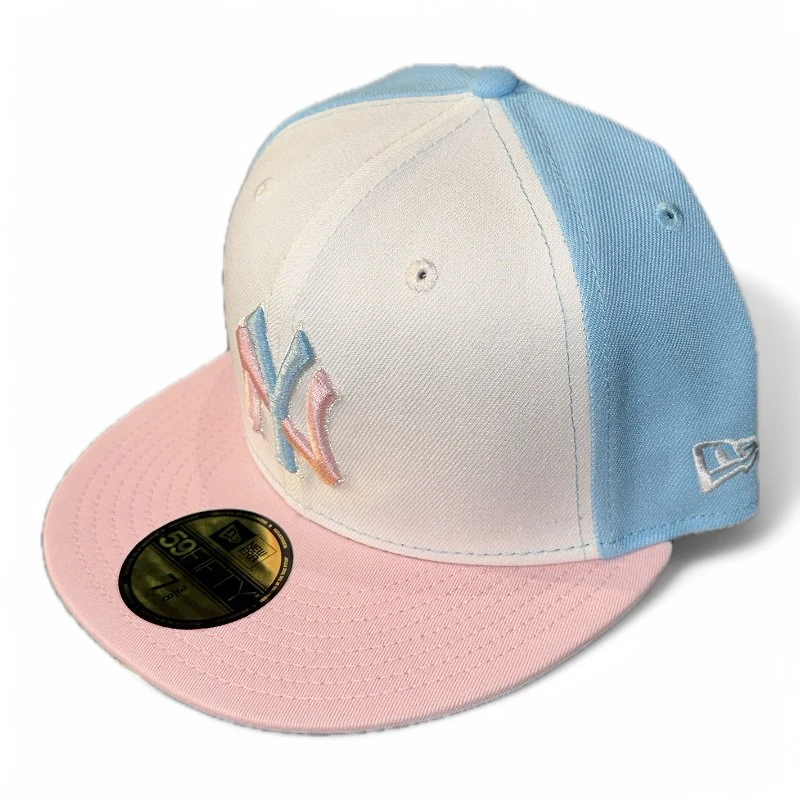 New York Yankees Pink and Blue Doscientos Gray UV Era 59FIFTY Fitted Hat