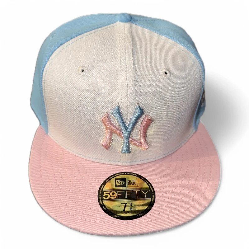 New York Yankees Pink and Blue Doscientos Gray UV Era 59FIFTY Fitted Hat