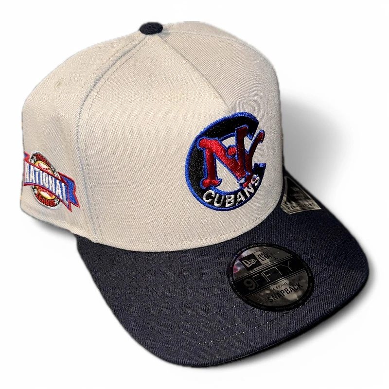 New York Cubans Stone and Black Negro League Patch Gray UV New Era A-Frame Snapback Hat