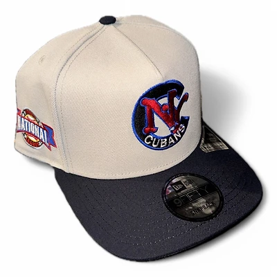 New York Cubans Stone and Black Negro League Patch Gray UV New Era A-Frame Snapback Hat