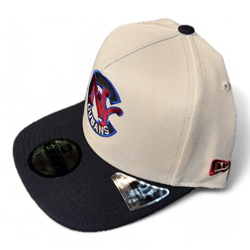 New York Cubans Stone and Black Negro League Patch Gray UV New Era A-Frame Snapback Hat