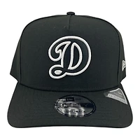 Los Angeles Dodgers Black and White Cursive D Logo New Era 9FIFTY A-Frame Snapback Hat