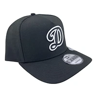 Los Angeles Dodgers Black and White Cursive D Logo New Era 9FIFTY A-Frame Snapback Hat