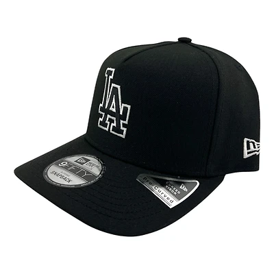 Los Angeles Dodgers Black and White Basic LA Logo New Era 9FIFTY A-Frame Snapback Hat
