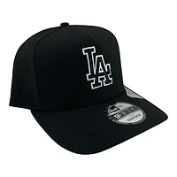 Los Angeles Dodgers Black and White Basic LA Logo New Era 9FIFTY A-Frame Snapback Hat