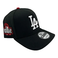 Los Angeles Dodgers Black and White 2024 WS Patch Red UV New Era 9FIFTY A-Frame Snapback Hat