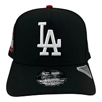 Los Angeles Dodgers Black and White 2024 WS Patch Red UV New Era 9FIFTY A-Frame Snapback Hat