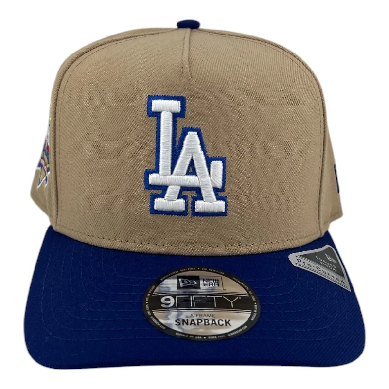 Los Angeles Dodgers Camel Brown and Royal 40th Anniv Patch New Era 9FIFTY A-Frame Snapback Hat