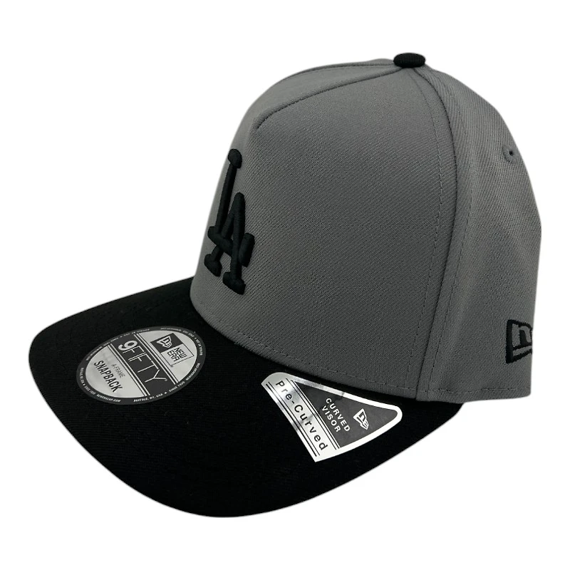 Los Angeles Dodgers Storm Gray and Black 100th Anniv Patch New Era 9FIFTY A-Frame Snapback Hat
