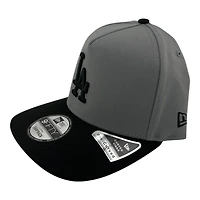 Los Angeles Dodgers Storm Gray and Black 100th Anniv Patch New Era 9FIFTY A-Frame Snapback Hat