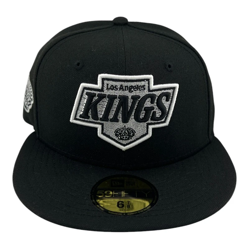 Los Angeles Kings Black Chevy Logo Crown Patch Grey UV 59FIFTY Fitted Hat
