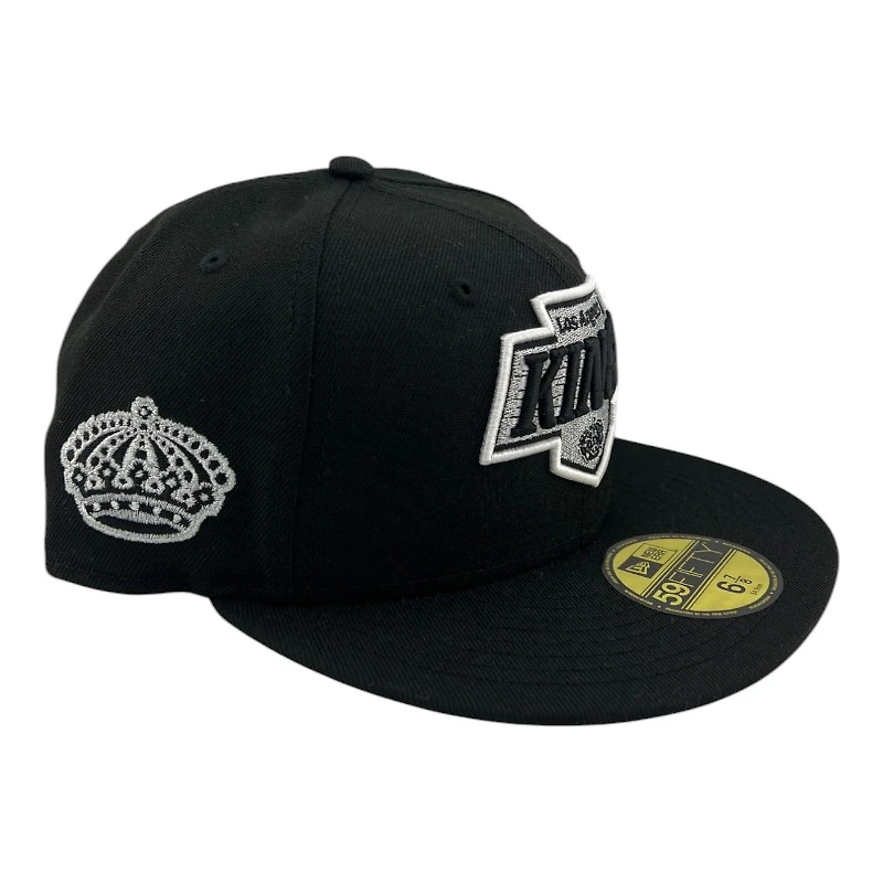 Los Angeles Kings Black Chevy Logo Crown Patch Grey UV 59FIFTY Fitted Hat