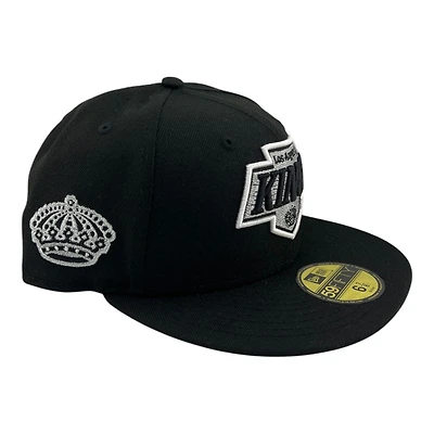 Los Angeles Kings Black Chevy Logo Crown Patch Grey UV 59FIFTY Fitted Hat