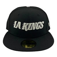 Los Angeles Kings Black Script Grey UV 59FIFTY Fitted Hat