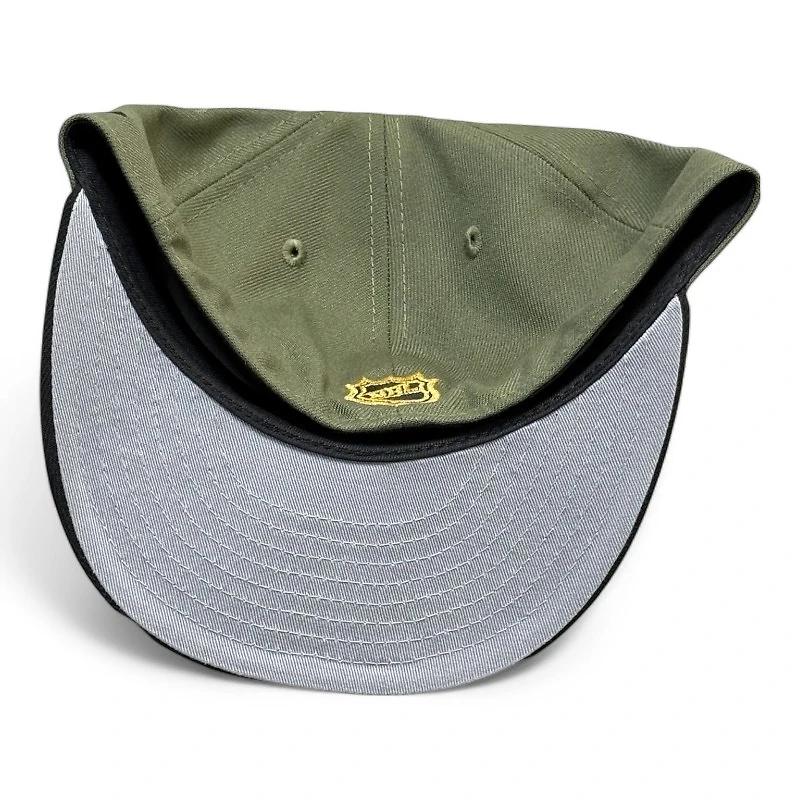 Vegas Golden Knights Olive and Black Alt Logo Patch Gray UV New Era 59FIFTY Fitted Hat