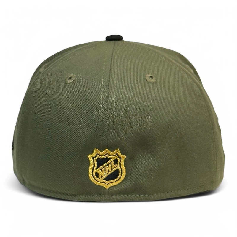 Vegas Golden Knights Olive and Black Alt Logo Patch Gray UV New Era 59FIFTY Fitted Hat