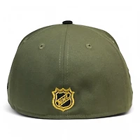 Vegas Golden Knights Olive and Black Alt Logo Patch Gray UV New Era 59FIFTY Fitted Hat