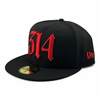 St. Louis Cardinals Black and 314 STL Logo UV New Era 59FIFTY Fitted Hat