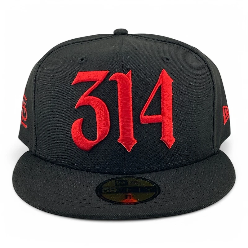 St. Louis Cardinals Black and 314 STL Logo UV New Era 59FIFTY Fitted Hat