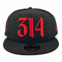 St. Louis Cardinals Black and 314 STL Logo UV New Era 59FIFTY Fitted Hat