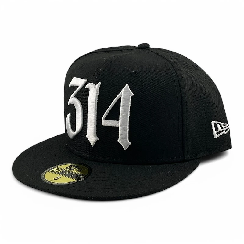 St. Louis Cardinals Black and White 314 STL Logo UV New Era 59FIFTY Fitted Hat