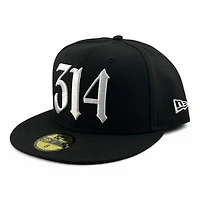 St. Louis Cardinals Black and White 314 STL Logo UV New Era 59FIFTY Fitted Hat