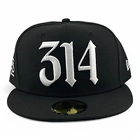 St. Louis Cardinals Black and White 314 STL Logo UV New Era 59FIFTY Fitted Hat