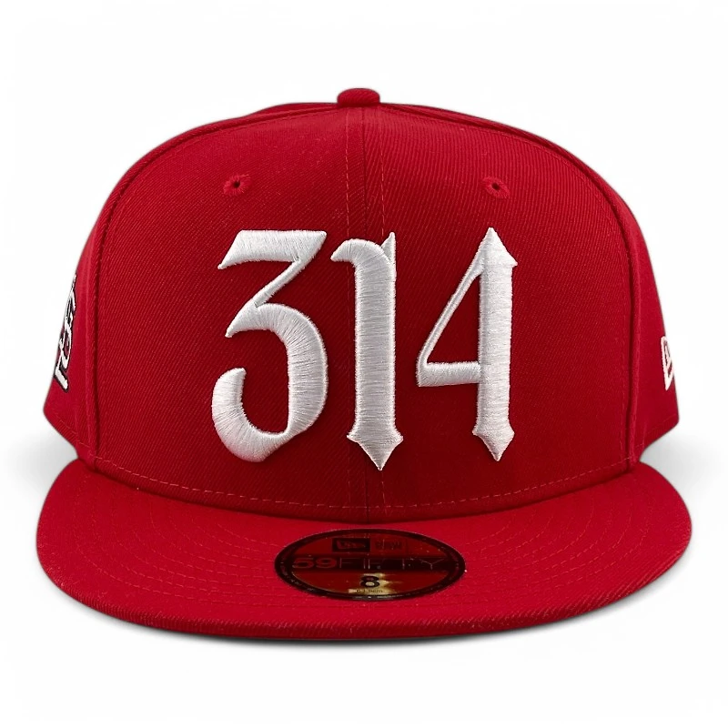 St. Louis Cardinals Red and White 314 Logo Patch UV New Era 59FIFTY Fitted Hat