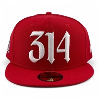 St. Louis Cardinals Red and White 314 Logo Patch UV New Era 59FIFTY Fitted Hat