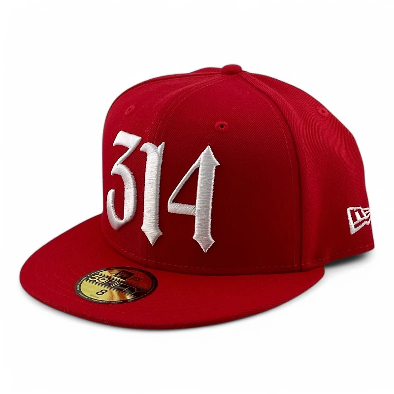 St. Louis Cardinals Red and White 314 Logo Patch UV New Era 59FIFTY Fitted Hat