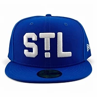 St. Louis Cardinals Royal Blue and White STL Logo UV New Era 59FIFTY Fitted Hat