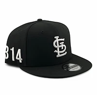 St. Louis Cardinals Black and White 314 Logo Patch Black UV New Era 9FIFTY Snapback Hat