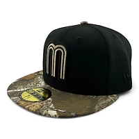 Mexico Black and Realtree Camo Flag Patch Gray UV New Era 59FIFTY Fitted Hat