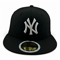 Kids New York Yankees White on Black Gray UV Era 59FIFTY Fitted Hat