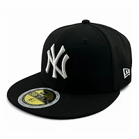 Kids New York Yankees White on Black Gray UV Era 59FIFTY Fitted Hat