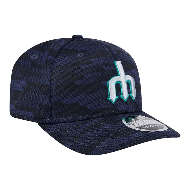 Seattle Mariners Navy Trident 2025 Clubhouse New Era 9SEVENTY Stretch Snapback Hat