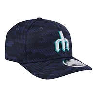 Seattle Mariners Navy Trident 2025 Clubhouse New Era 9SEVENTY Stretch Snapback Hat