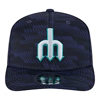 Seattle Mariners Navy Trident 2025 Clubhouse New Era 9SEVENTY Stretch Snapback Hat