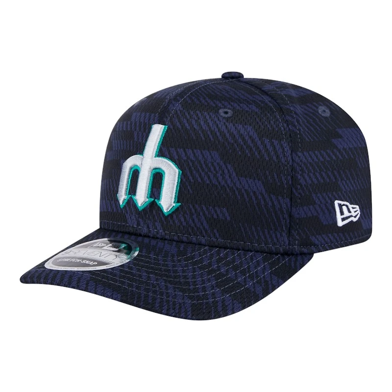 Seattle Mariners Navy Trident 2025 Clubhouse New Era 9SEVENTY Stretch Snapback Hat