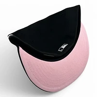 Los Angeles Dodgers White on Black First LA WS Patch Pink UV New Era 59FIFTY Fitted Hat