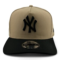 New York Yankees Khaki and Black Black UV New Era A-Frame Snapback Hat