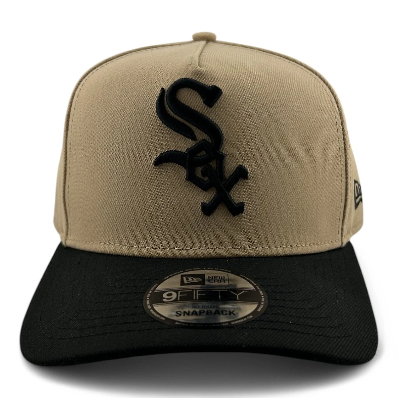 Chicago White Sox Khaki and Black Black UV New Era A-Frame Snapback Hat