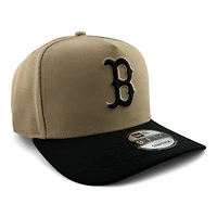 Boston Red Sox Khaki and Black Black UV New Era A-Frame Snapback Hat