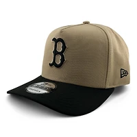Boston Red Sox Khaki and Black Black UV New Era A-Frame Snapback Hat