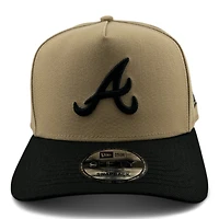 Atlanta Braves Khaki and Black Black UV New Era A-Frame Snapback Hat