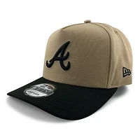 Atlanta Braves Khaki and Black Black UV New Era A-Frame Snapback Hat