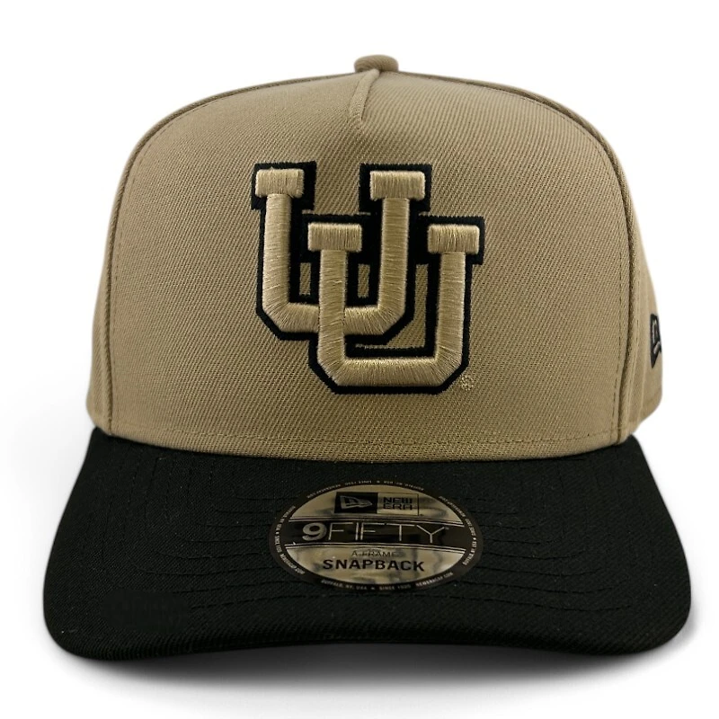 Utah Utes Khaki and Black Black UV New Era A-Frame Snapback Hat