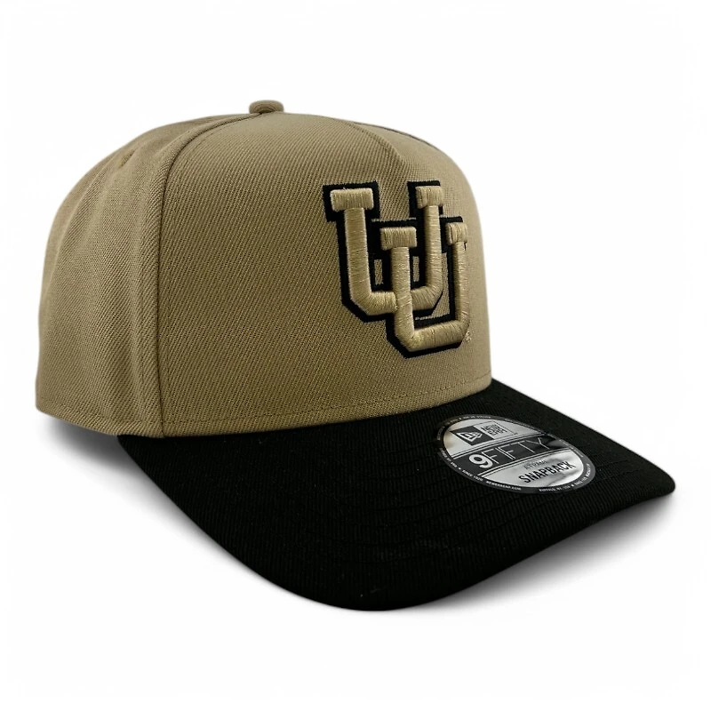 Utah Utes Khaki and Black Black UV New Era A-Frame Snapback Hat