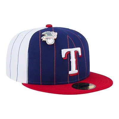 Texas Rangers Pinstripe with League Pin New Era 59FIFTY Fitted Hat